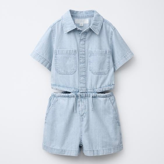 Mono Corto Denim Cut Out