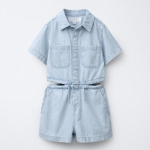Mono Corto Denim Cut Out