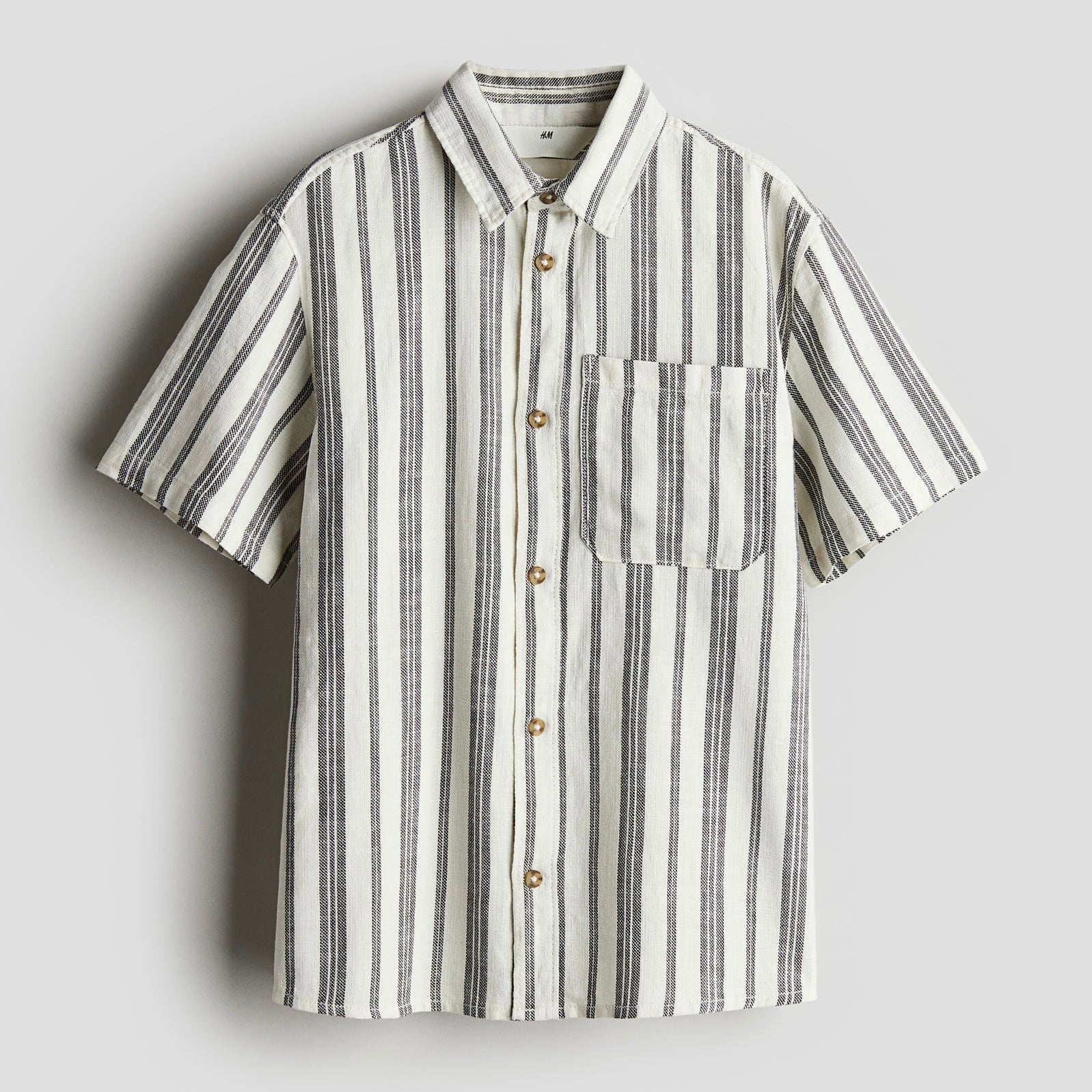 Camisa Manga Corta Textura Rayas