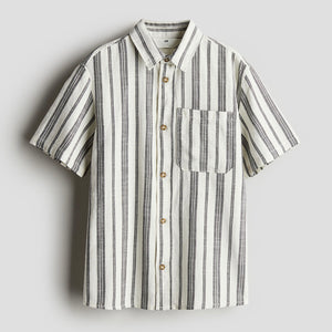 Camisa Manga Corta Textura Rayas