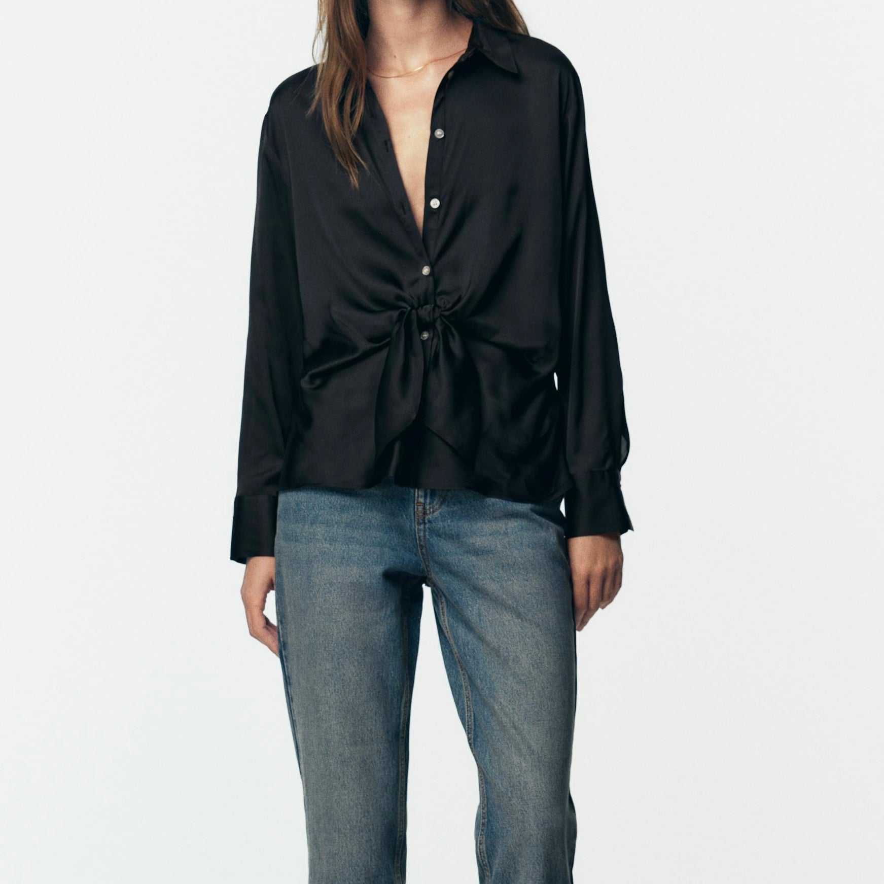 CAMISA SATINADA NUDO ref:22400