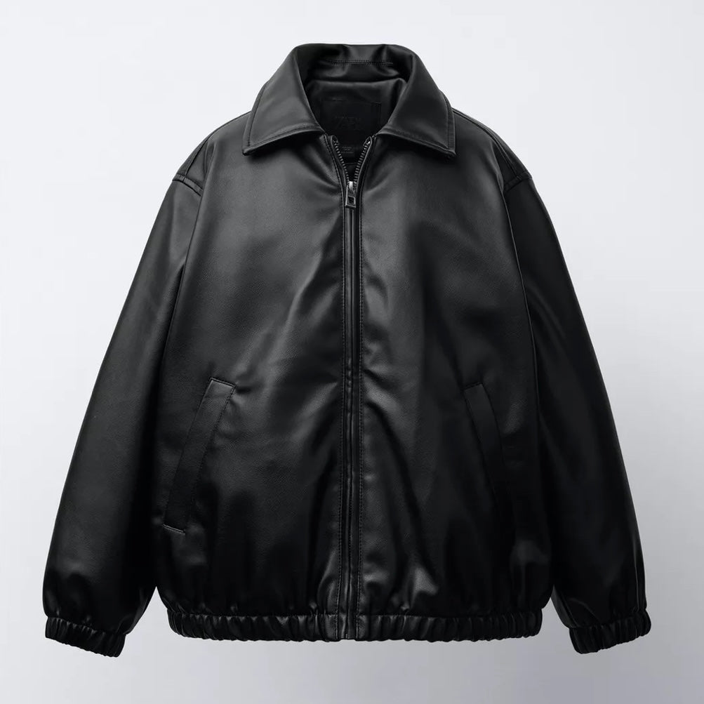 Cazadora Bomber Efecto Piel