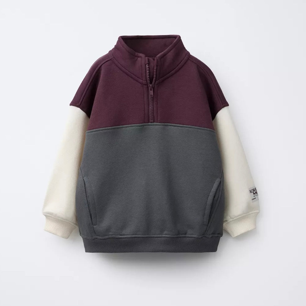 Sudadera Cremallera Color Block