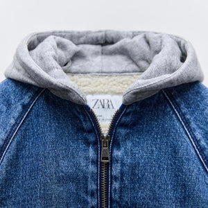 Cazadora Denim Felpa Capucha