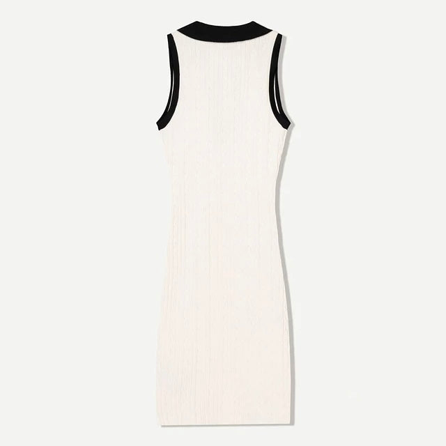 VESTIDO MINI TRENZADO CONTRASTE ref:25704