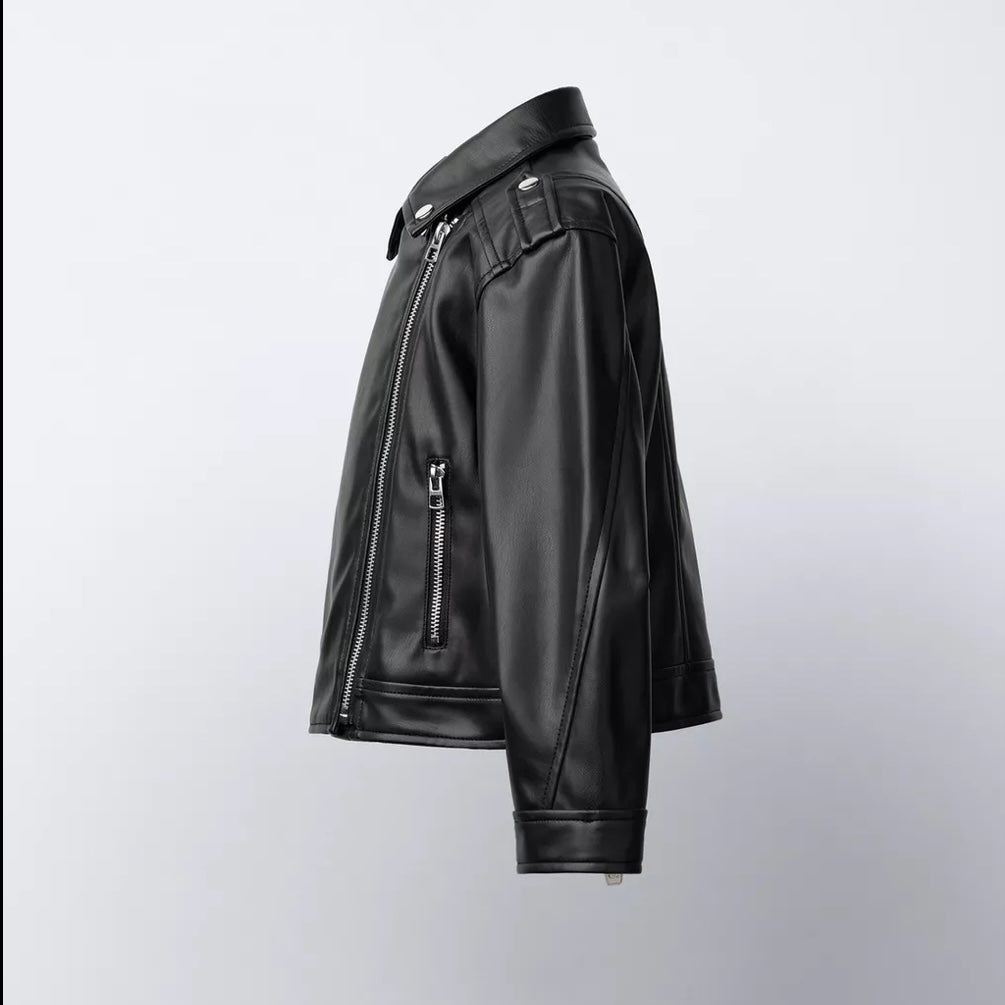 Cazadora Biker Efecto Piel