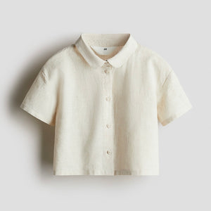 Camisa Crop Lino
