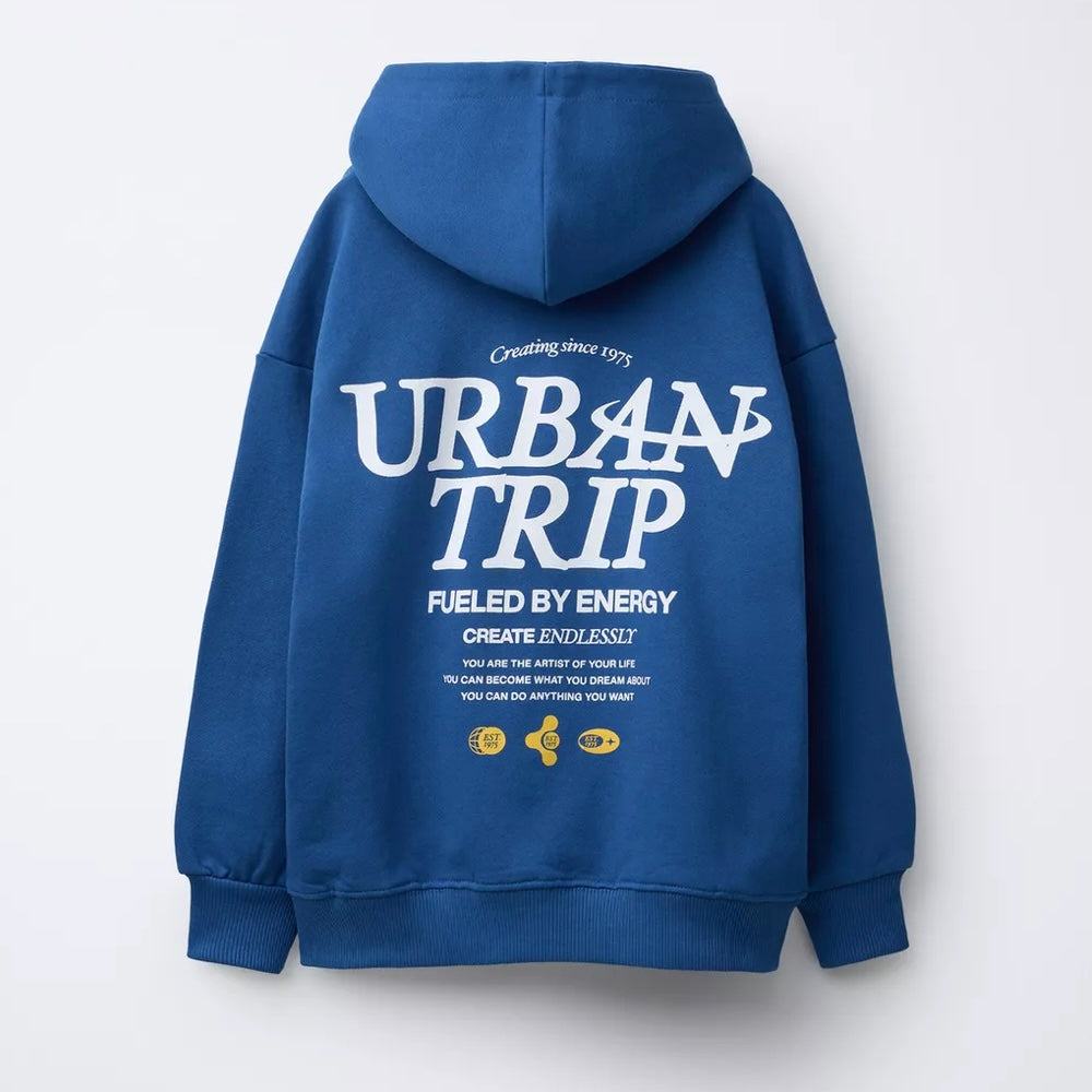Sudadera Capucha Texto Relieve