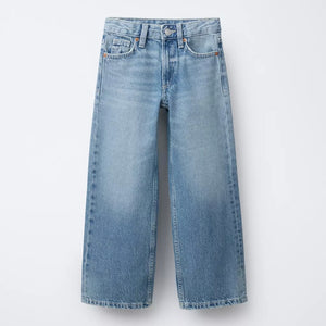 Jeans Wide Leg Efecto Desgastado