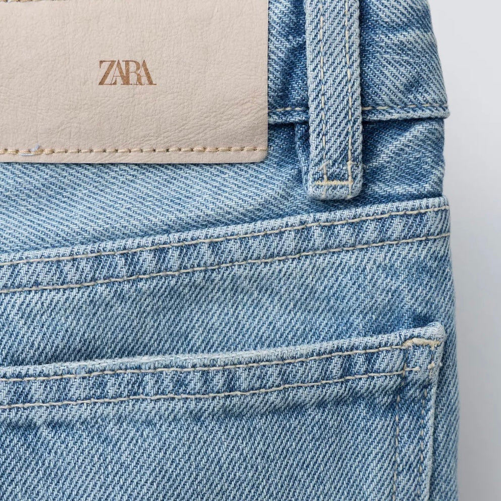 Jeans Wide Leg Efecto Desgastado