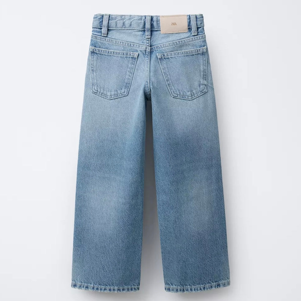 Jeans Wide Leg Efecto Desgastado
