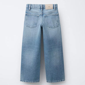 Jeans Wide Leg Efecto Desgastado