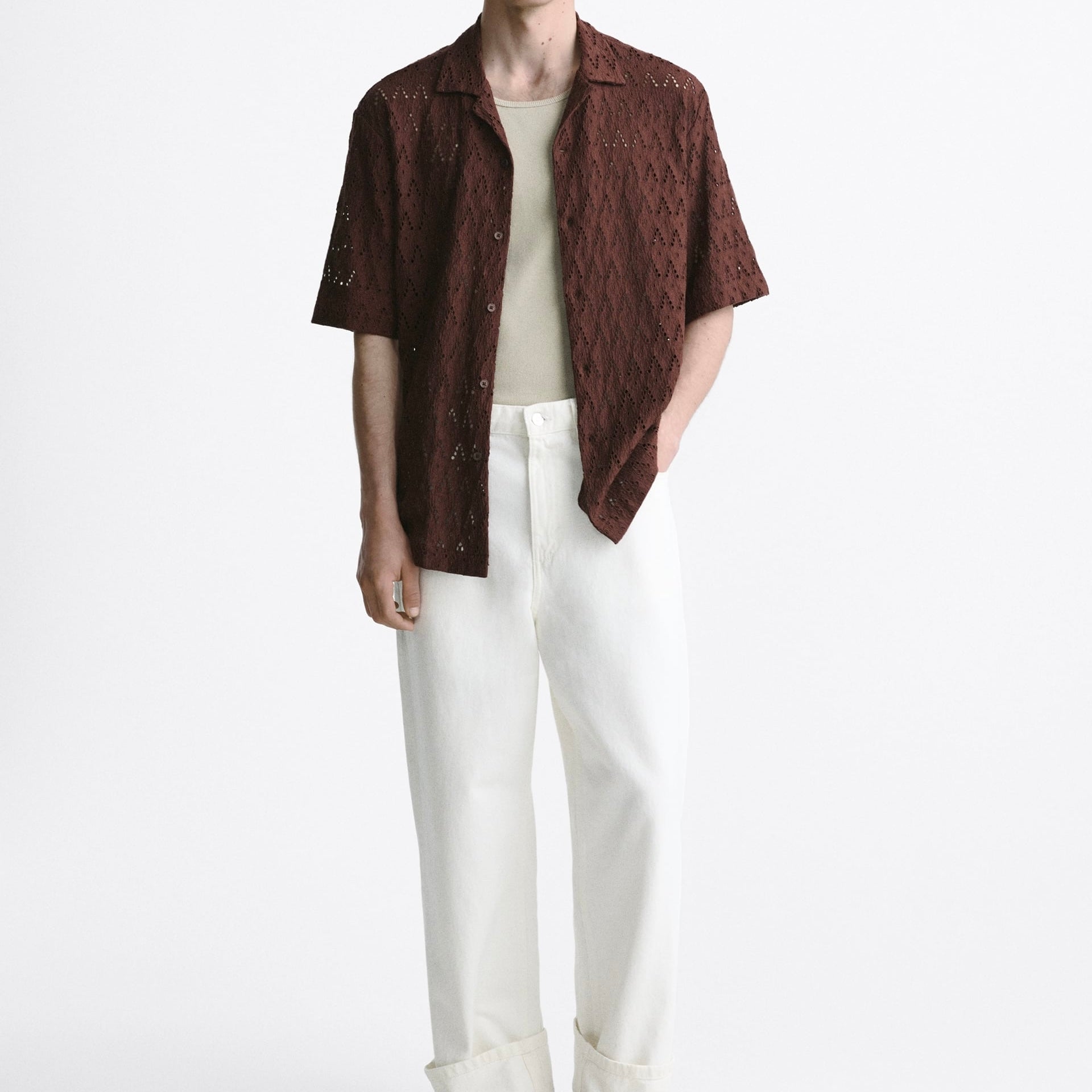 Camisa Troquelada Bordada