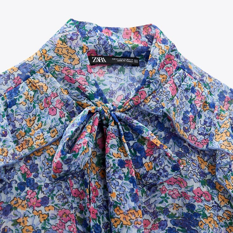 Blusa Estampado Floral Volantes